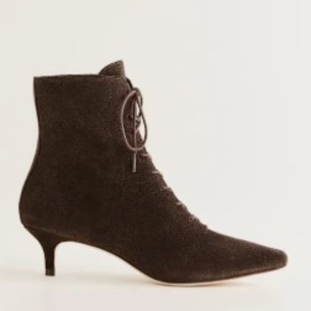 Reformation Kittie Lace Up Boot Boss Suede - Size 7.5